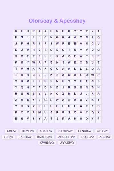 Olorscay & Apesshay Word Search